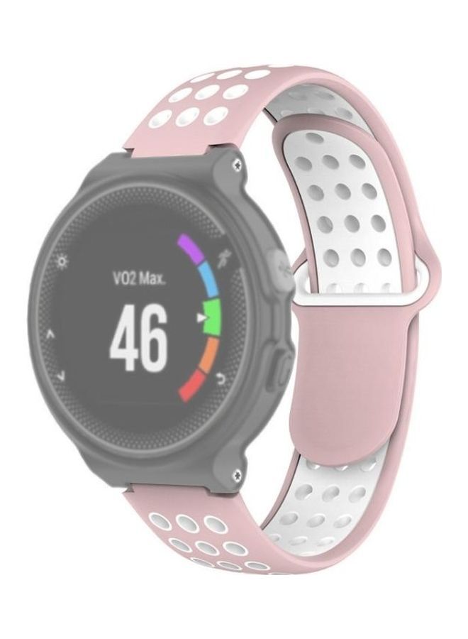 NIBEMINENT Silicone Strap For Garmin Forerunner 220 / 230 235 630 620 735xt Pink/White - Image 1