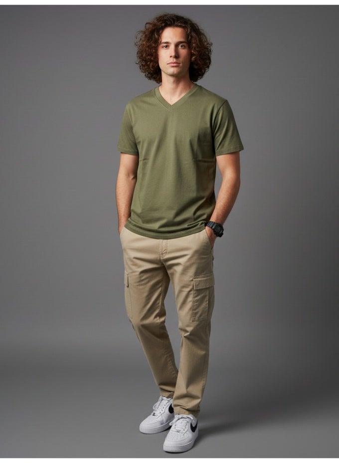 OUTLAWS Men's 3-Pack V-Neck Bio Finish T-Shirt in Solid Colors - Image 3