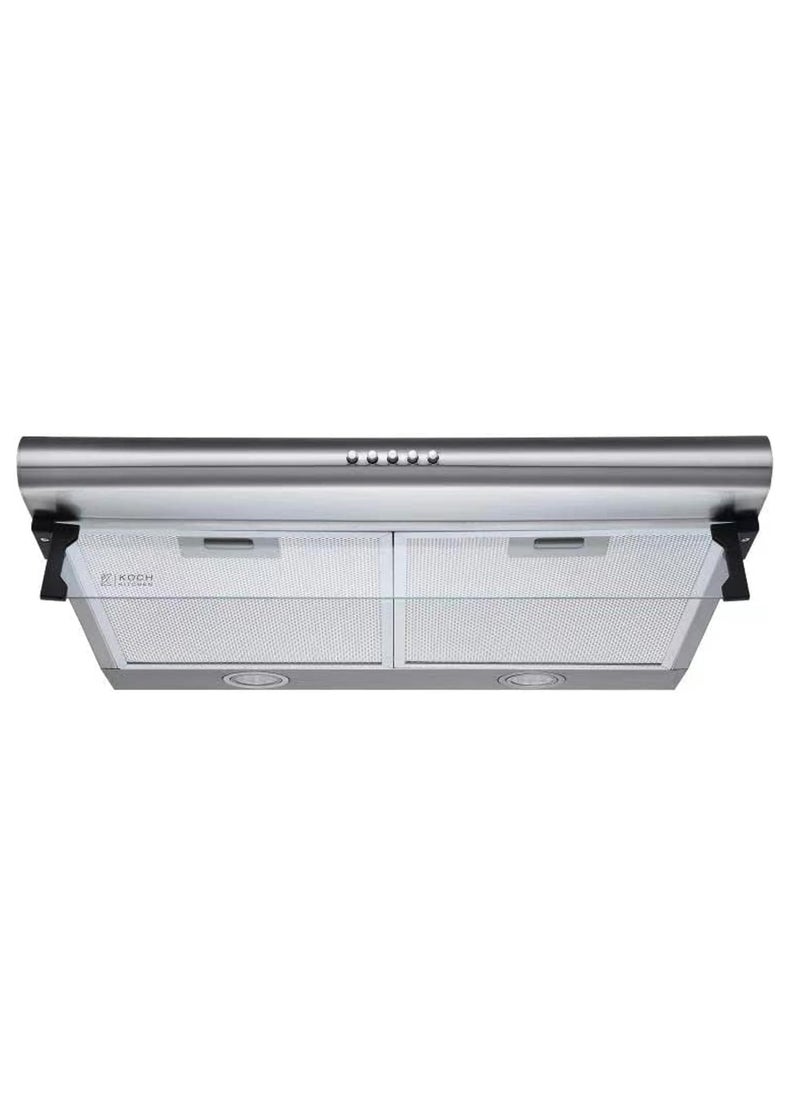 ADMORE - Under Cabinet Kitchen Hood Conventional Built In Hoods Slim 3 Speed 220 Aluminium and Carbon Filter Ducted and Ductless Silver Stainless Steel 60cm - Image 1