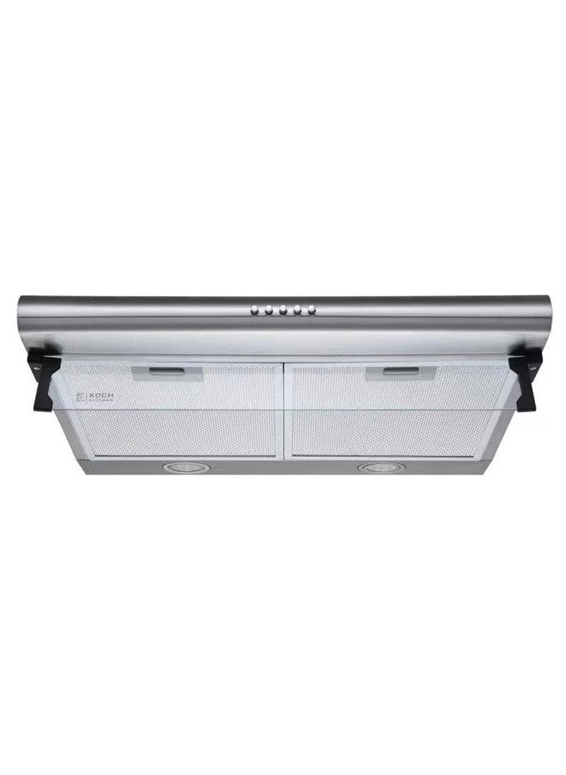 ADMORE - Under Cabinet Kitchen Hood Conventional Built In Hoods Slim 3 Speed 220 Aluminium and Carbon Filter Ducted and Ductless Silver Stainless Steel 60cm - Image 1