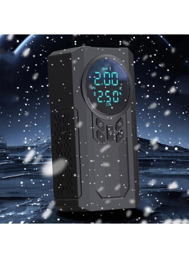 GTSOL 8000 Smart Model Portable Car Jump Starter with Air Compressor Tyre Pump LED Light Power Bank Function Multi-functional Start-up Inflation Pump with Portable Air Compressor | Car Battery Jump Starter and Tire Inflator Digital Air Pump, LED Flashlight - Image 2