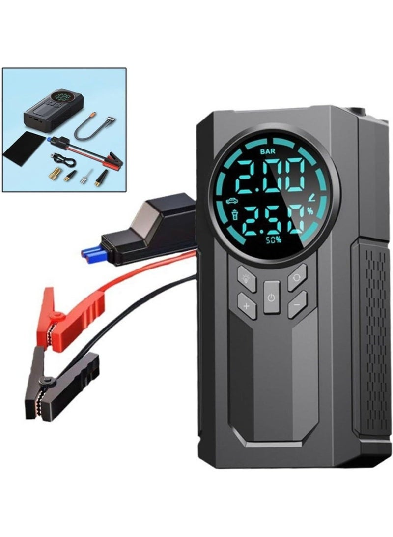 GTSOL 8000 Smart Model Portable Car Jump Starter with Air Compressor Tyre Pump LED Light Power Bank Function Multi-functional Start-up Inflation Pump with Portable Air Compressor | Car Battery Jump Starter and Tire Inflator Digital Air Pump, LED Flashlight - Image 5