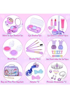 Tiokkss Kids Makeup Kit for Girls, Unicorn Makeup Set, Real Washable Make up Kit for Little Girl Princess Toddler Makeup for Kid Birthday Gifts Unicorn Toys for Girls  - Image 4