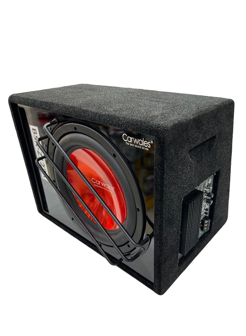 رويال Royal - نظام مضخم صوت مكبر صوت Carwales مقاس 12 بوصة للباس الكبير والباس الفرعي ومضخم صوت السيارة الكبير ومكبر الصوت المدمج (14 بوصة × 19 بوصة × 13 بوصة) (BSX-Z12A) (أسود) - Image 2