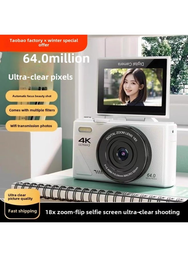 Generic Entry Level Micro Single Camera Student Digital Camera With WiFI HD CCD Campus 4K DSLR Vlog Camera-Body Color:Black  32g Card  - Image 2
