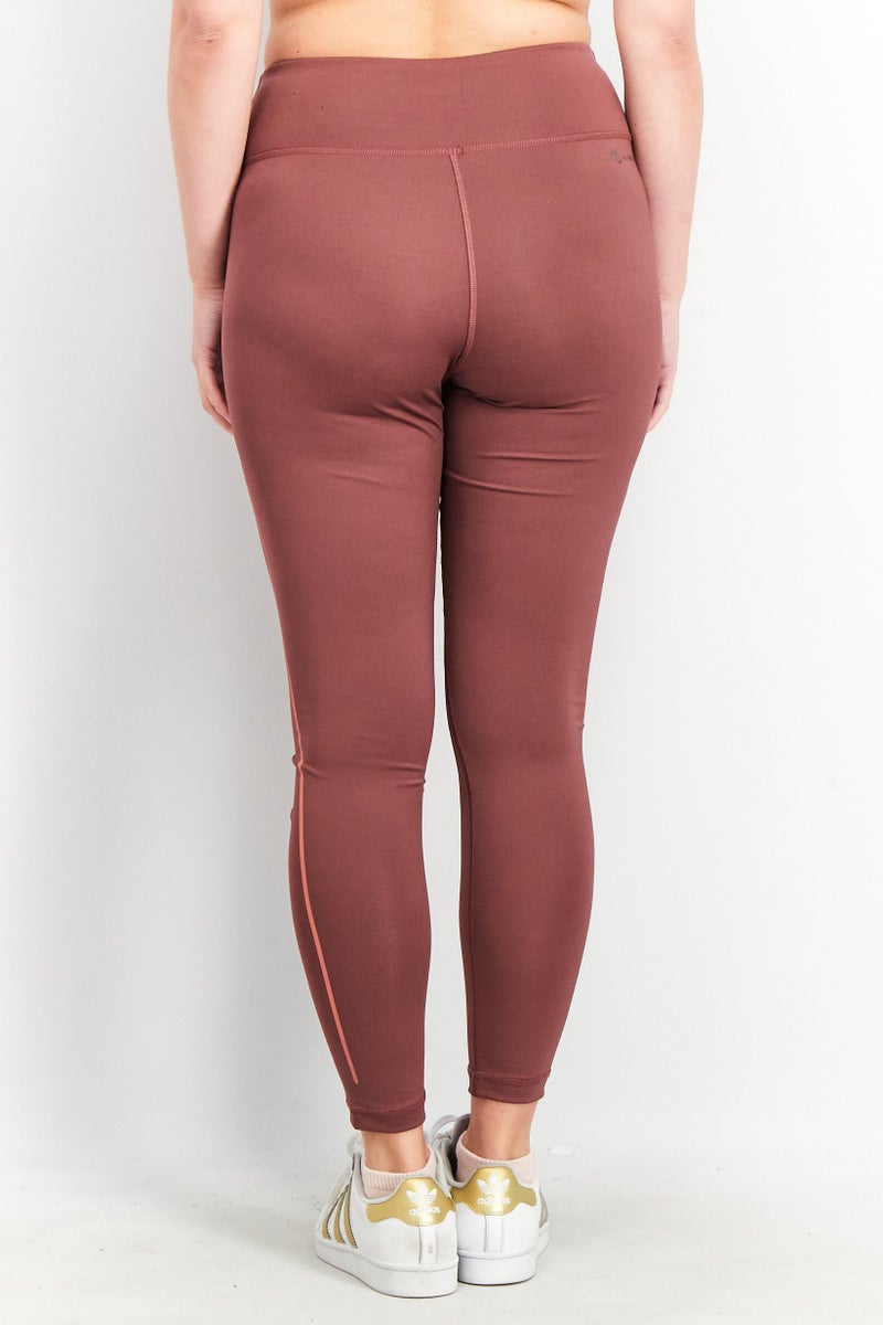 Adidas Women Sportswear Fit Brand Logo Training Leggings, Old Rose - Image 3