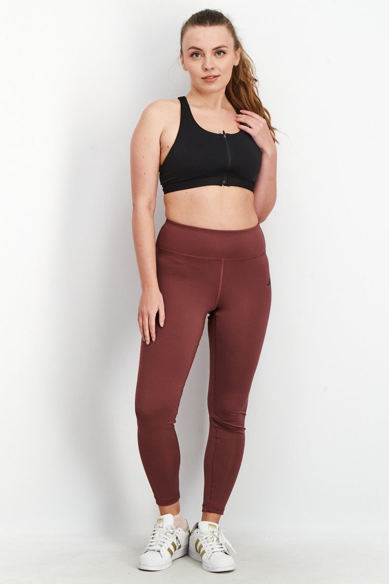 Adidas Women Sportswear Fit Brand Logo Training Leggings, Old Rose - Image 2