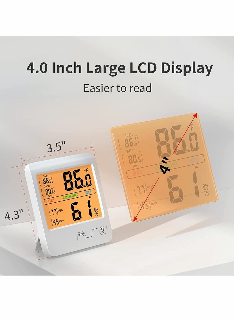 Digital Hygrometer and Thermometer with Backlight for Home Office Greenhouse and Baby Room Temperature and Humidity Monitor - Image 2