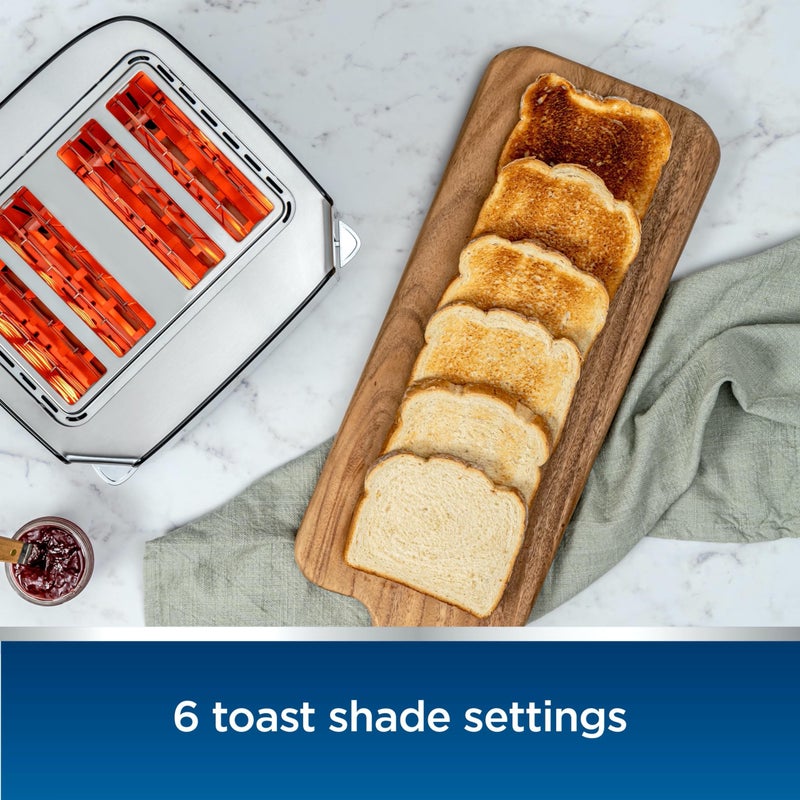 Oster 4-Slice Toaster, Touch Screen, Stainless Steel, Digital Timer, 6 Shade Settings, Easy to Clean, Removable Crumb Tray - Image 4