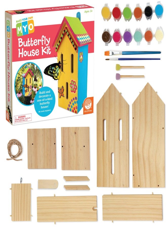 MindWare Make Your Own Butterfly House Kit - Butterfly Craft Kit for Kids Age 5 and Up - Image 1