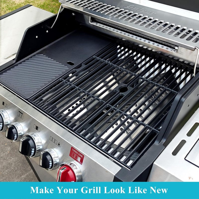 GRISUN Grill Grates and Grill Plate for Charbroil Advantage 463343015, 463344015, 463344116, Kenmore, Broil King and Others Gas Grill Models, 43cm Cast Iron Cooking Grates for G467-0002-W1 - Image 4