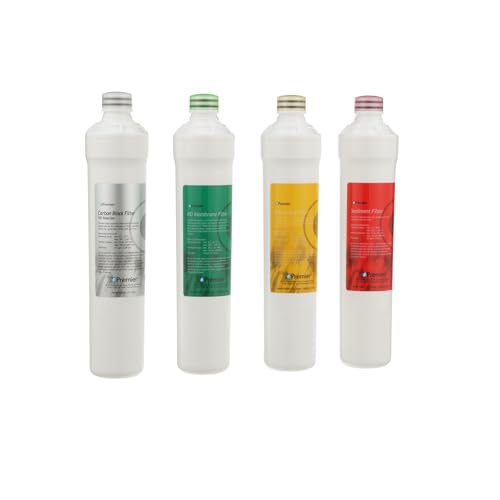 Watts Premier RO Pure Plus 4-Pack Filtration Kit for 4 Stage Pure Plus/Zero Pure Plus Reverse Osmosis System, Push Button Water Filter Replacement, Sediment Filter, Carbon Pre-Filter, VOC, Membrane - Image 1