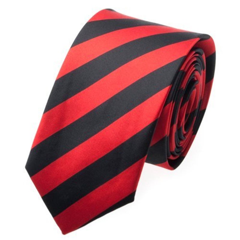 Premium Polyester Material Mens Dress Tie Luxury Business Ties Fashionable Formal Neckties For Men Wholesale Available Red striped color 