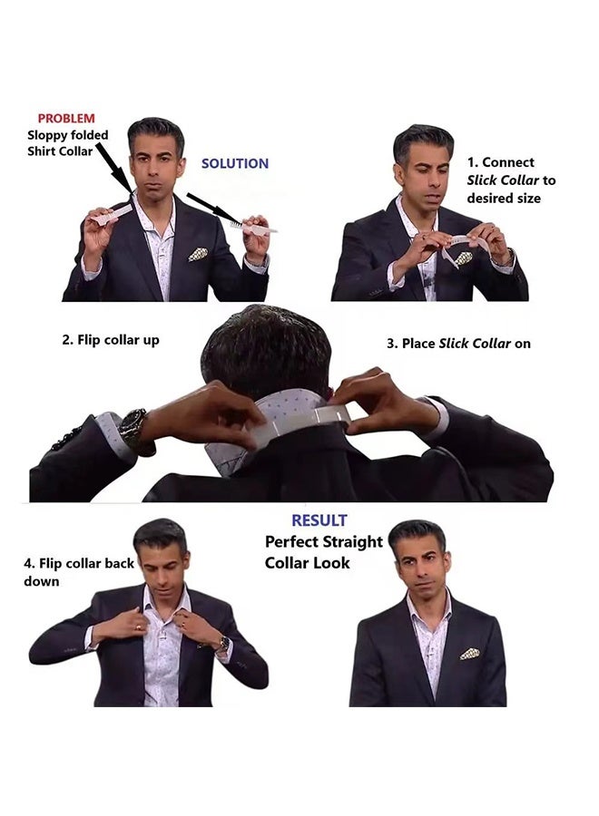 2pcs  Adjustable Slick Collar Support, Invisible Shirt Collar Holder, Collar Stand Up Shaper, Anti-Flop Collar Brace for Men Women Dress Shirts - Image 4