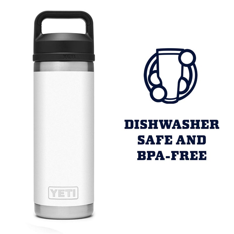 YETI Rambler 18 oz Bottle, Vacuum Insulated, Stainless Steel with Chug Cap, White - Image 5