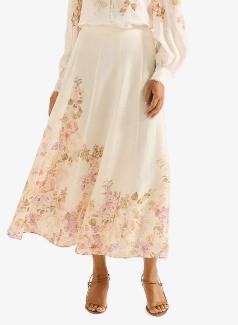 Lailani Hem Printed Aline Midi Skirt