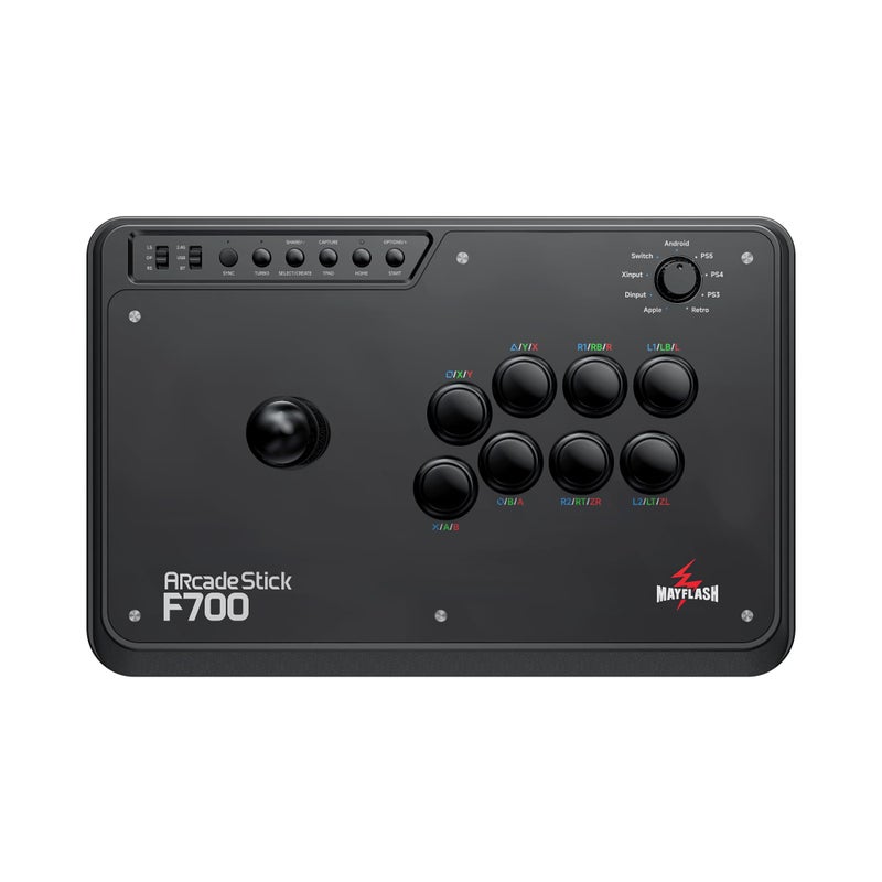 MAYFLASH May Flash Arcade Stick F700 for PS5, PS4, Switch, Windows, Apple, Android and more. Fight Stick Support Wireless Bluetooth, 2.4G Receiver and Wired Connection [video game] - Image 1