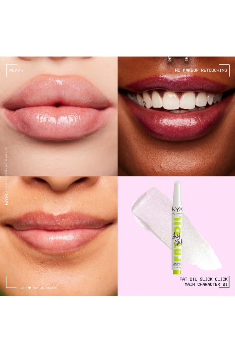 نيكس مكياج المحترفين زيت الشفاه فات اويل سليك كليك - شفاف - Image 2