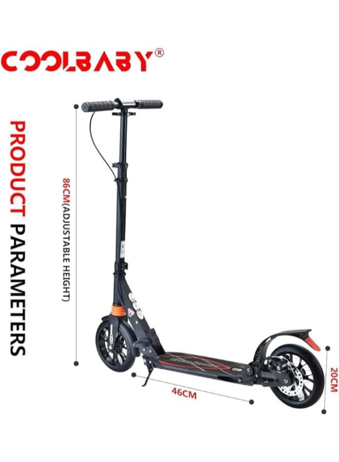 Cool Baby Folding Adjustable Kick Scooter with Disc Brake and Large Wheels - Image 2
