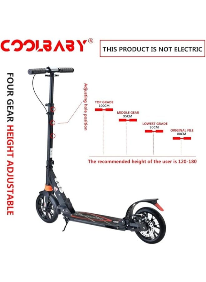 Cool Baby Folding Adjustable Kick Scooter with Disc Brake and Large Wheels - Image 4