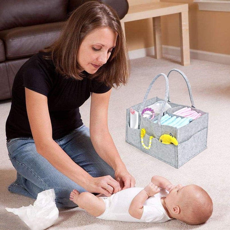 YumLock Baby Diaper Caddy Organizer Portable Large Tote Car Travel Bag - Image 3