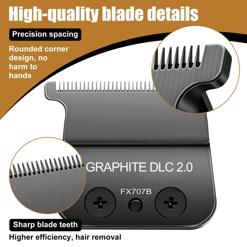 COSYONALL Trimmer Replacement Blade for Babyliss Pro All FX787 & FX726 Hair Trimmers,DLC 2.0 Clipper Replacement Blades Compatible with BaByliss Barberology Trimmer Blades,Black - Image 3