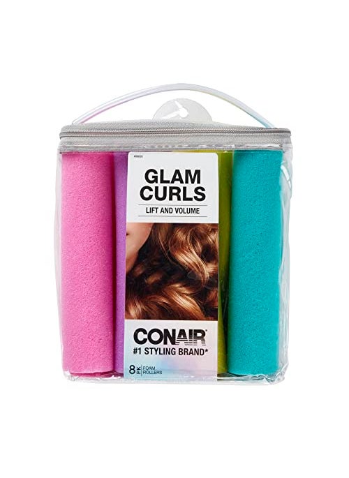 CONAIR Conair Foam Hair Rollers -Heatless curls - Foam Rollers - Hair Rollers - Loose Hair Curlers in Assorted Sizes - 8 Count w/storage case 