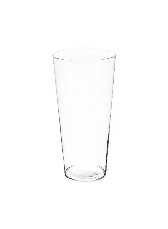 atmosphera Contemporary Design High Quality Conical Shaped Glass Vase Clear 30 x 14.5 x 14.5 cm 110293