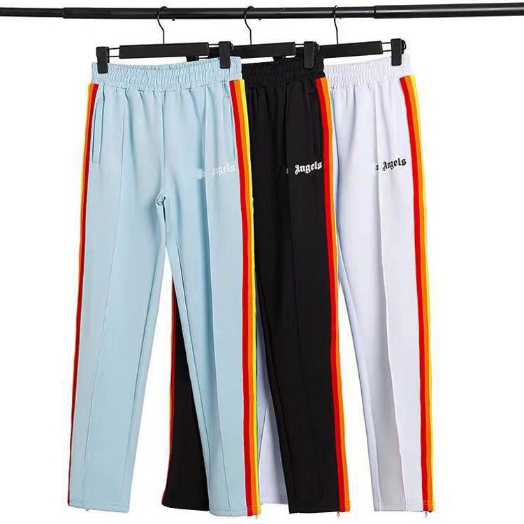 All-Match Palm Angel Rainbow Striped Pants Straight-Leg Sports Pants Men'S And Women'S Casual Loose Trendy Brand Ins Couple Pants - Image 2