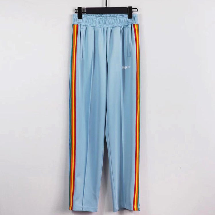All-Match Palm Angel Rainbow Striped Pants Straight-Leg Sports Pants Men'S And Women'S Casual Loose Trendy Brand Ins Couple Pants - Image 5