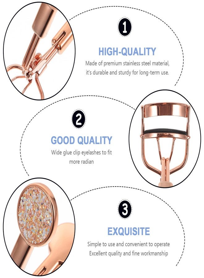 Beaupretty Eyelash Curler Stainless Steel Lash Curler with Non-Slip Grip False Eyelashes Accessory Beauty Tool, Fits All Eye Shapes Rose Gold - Image 4