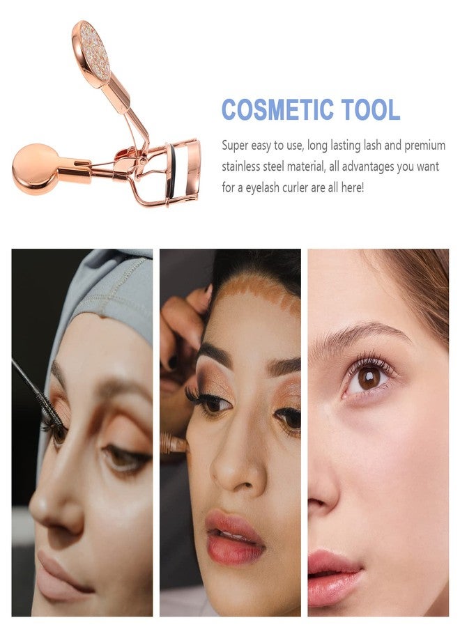 Beaupretty Eyelash Curler Stainless Steel Lash Curler with Non-Slip Grip False Eyelashes Accessory Beauty Tool, Fits All Eye Shapes Rose Gold - Image 2