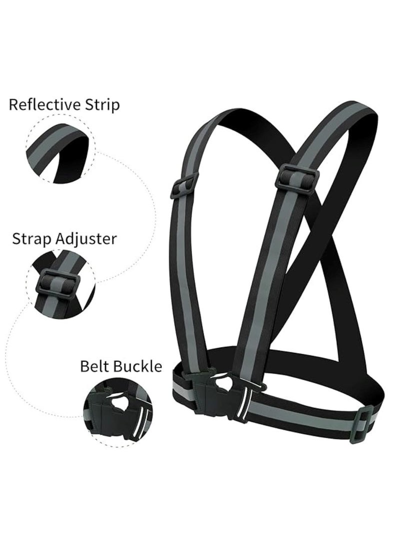 Generic High-Visibility Reflective Safety Belt & Jacket Set Black  - Image 2
