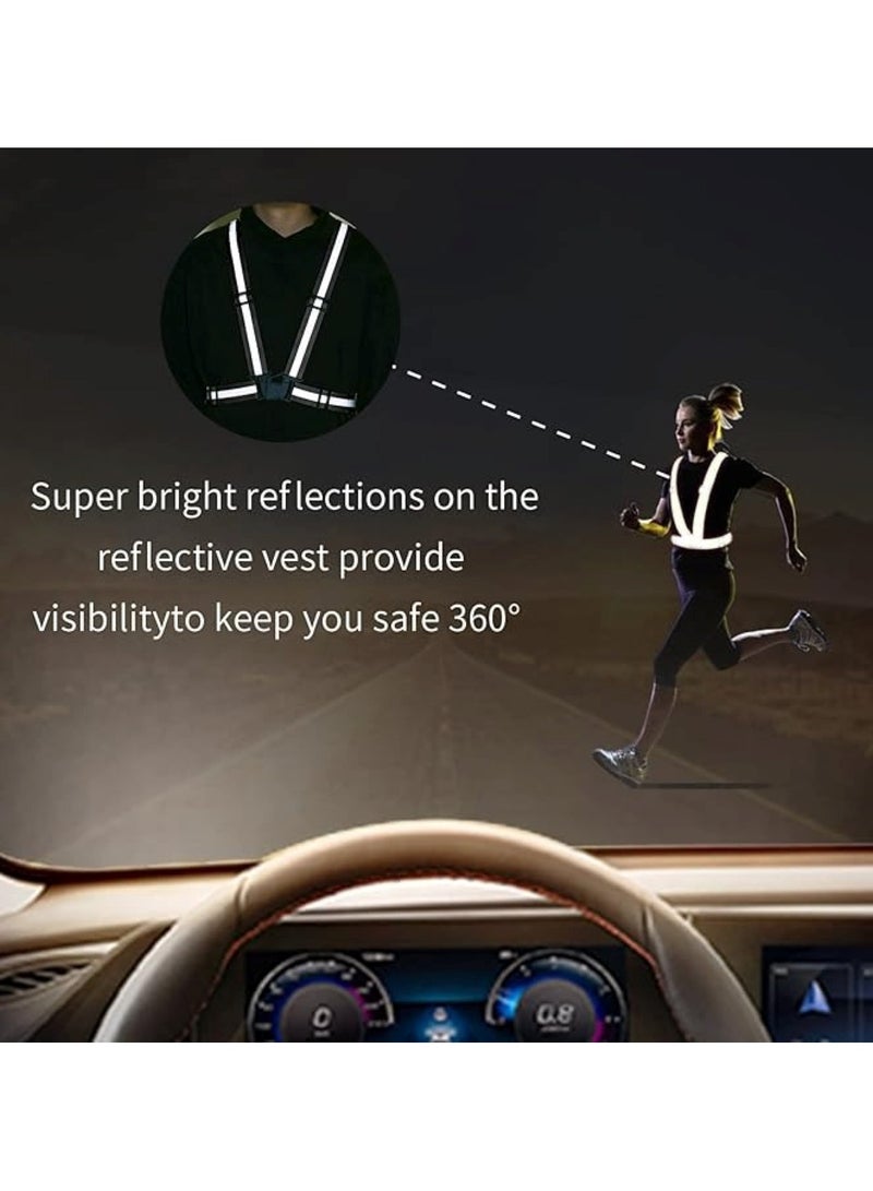 Generic High-Visibility Reflective Safety Belt & Jacket Set Black  - Image 4
