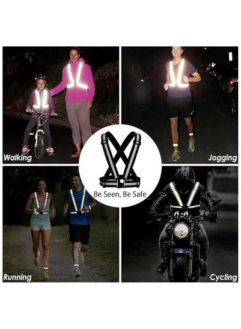 Generic High-Visibility Reflective Safety Belt & Jacket Set Black  - Image 5