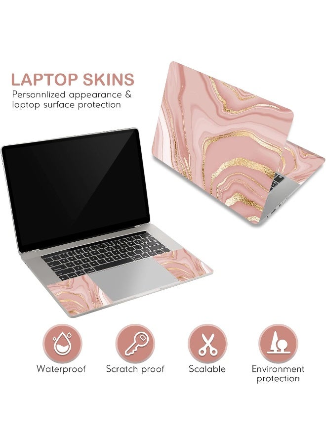 Home Trove DINKY Laptop Skin Sticker Decal, 12" 13" 13.3" 14" 15" 15.4" 15.7 inch Laptop Universal Reusable Vinyl Skin Stickers Cover Art Decal Notebook PC Personalized Protector-Rose Gold Fluid - Image 3