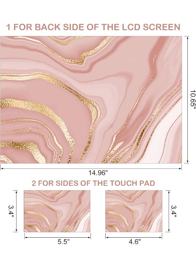 Home Trove DINKY Laptop Skin Sticker Decal, 12" 13" 13.3" 14" 15" 15.4" 15.7 inch Laptop Universal Reusable Vinyl Skin Stickers Cover Art Decal Notebook PC Personalized Protector-Rose Gold Fluid - Image 2