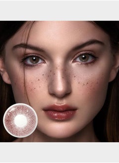 Unibling Queen Chocolate Yearly Colored Contact Lenses, Unisex Cosmetic Contact Lenses, Enlargement Collection, Red Brown, With Case  - Image 3