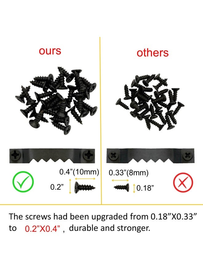 EesTeck 50 Pack Small Sawtooth Picture Hangers - Steel Picture Hanging Solutions with Screws, for Hanging Clock Paintings Artwork Frame Hooks (Black) - Image 2