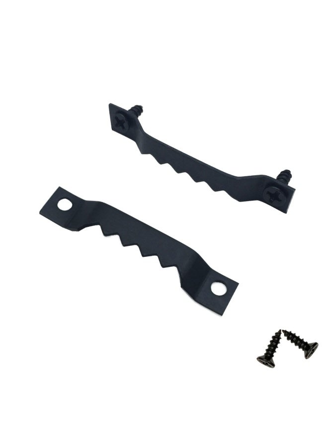 EesTeck 50 Pack Small Sawtooth Picture Hangers - Steel Picture Hanging Solutions with Screws, for Hanging Clock Paintings Artwork Frame Hooks (Black) - Image 1