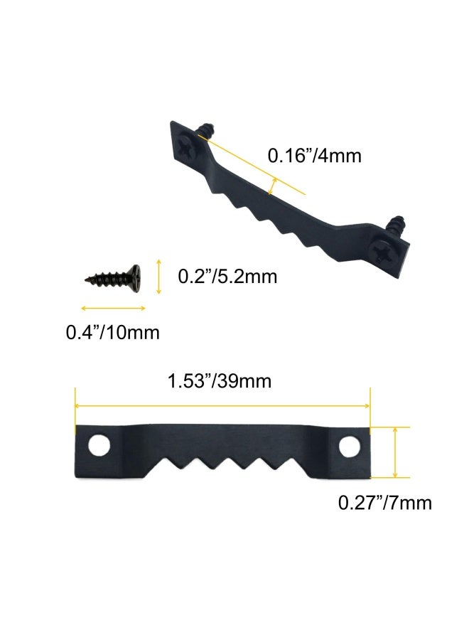 EesTeck 50 Pack Small Sawtooth Picture Hangers - Steel Picture Hanging Solutions with Screws, for Hanging Clock Paintings Artwork Frame Hooks (Black) - Image 5