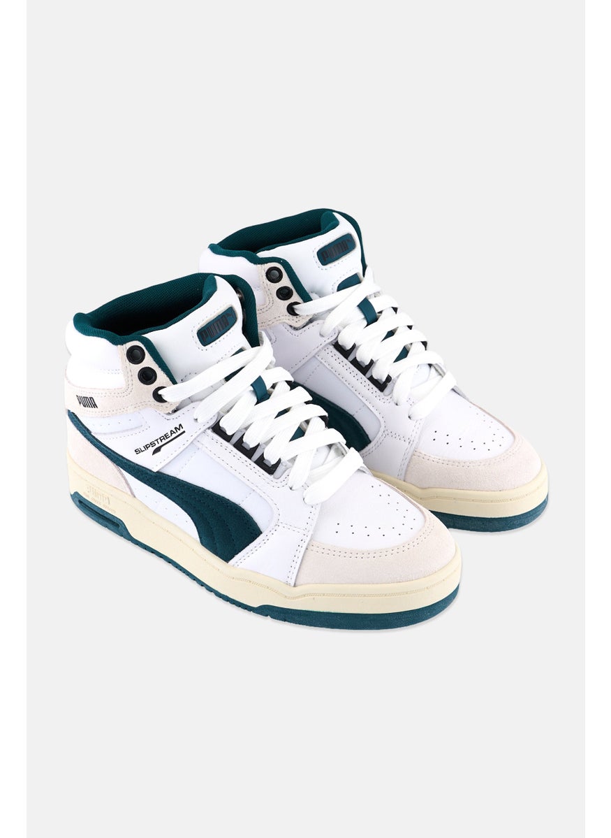 PUMA Kids Boy Slipstream Mid Heritage Lace Up Outdoor Shoes, White  - Image 1