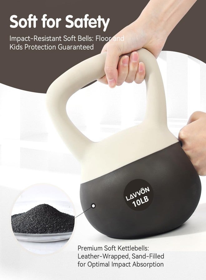 LAVVON Soft Kettlebell - Cushioned Impact-Resistant Base and Anti-Slip, Kettle bell Anti-Slip Grip Weight for Home Workouts, Safe Strength Training Kettlebells Sets for Women & Men, With Non-slip Gloves - Image 2