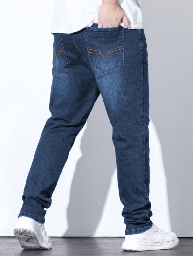Ben Martin Plus Size Jeans for Man || Big Size Stretchable Jeans for Men || Smart Fit Regular Fit Jean's Pants for Men's || Comfortable Cotton Denim Jins Pant for Men:s, Dark Blue - 40 (2) - Image 3