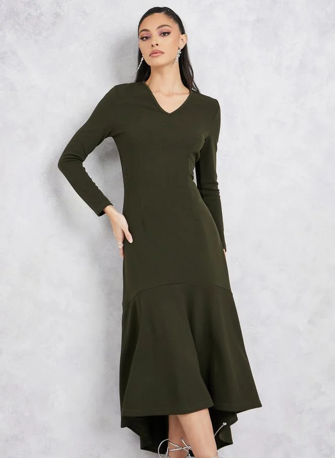 Styli Olive Green Dress