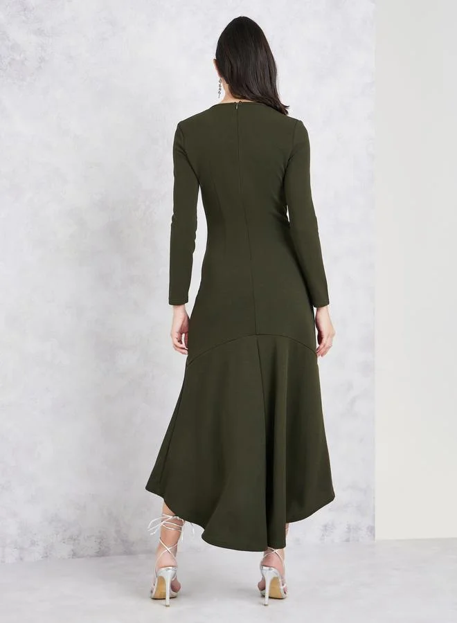 Styli Olive Green Dress