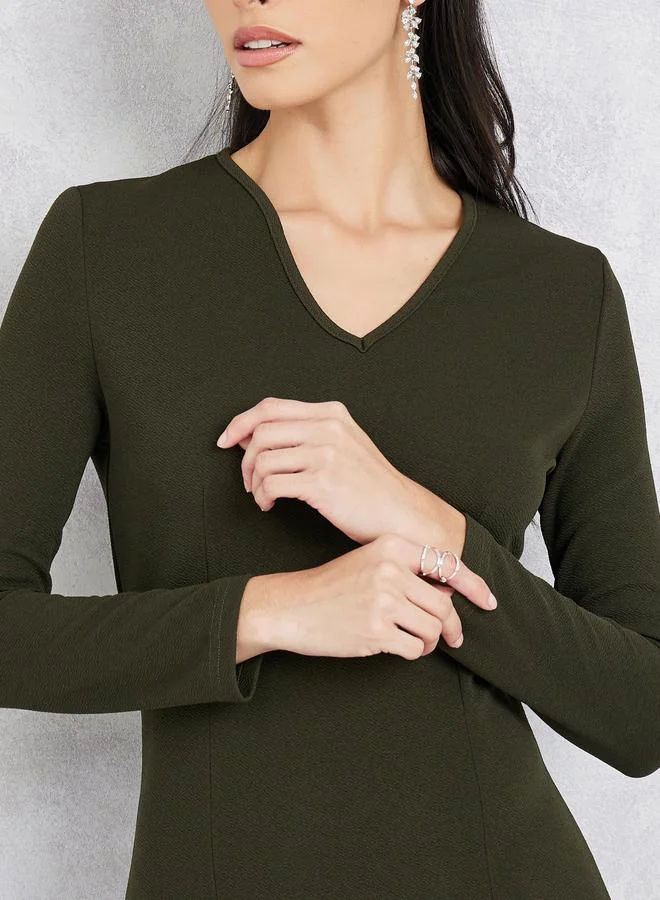 Styli Olive Green Dress