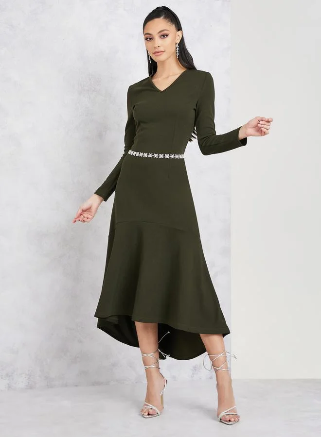 Styli Olive Green Dress