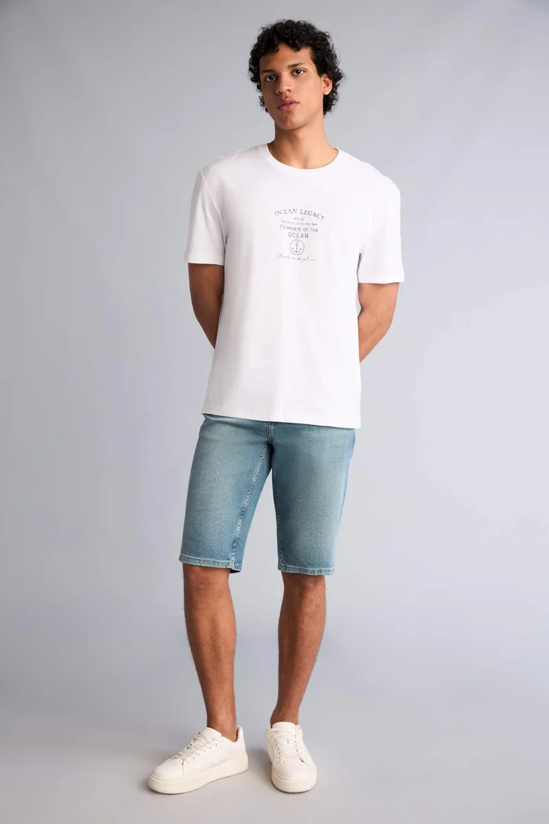 ديفاكتو Regular Fit Printed Short Sleeve T-Shirt