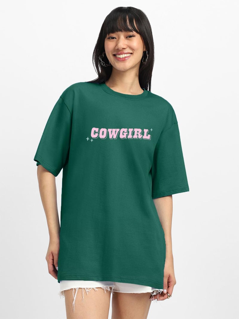 JUNEBERRY® Pure Cotton Oversized Loose Baggy Fit Drop Shoulder Half Sleeve Cool Front & Back Graphic Printed Round Neck T-Shirt Combo for Women (PO3_OS_JB_SS25_CODG_SEBK_MGLC_XL) - Image 3